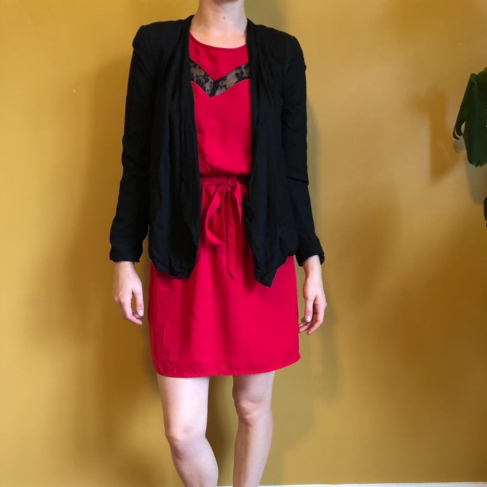 Black H&M waterfall collar jacket - Size 2